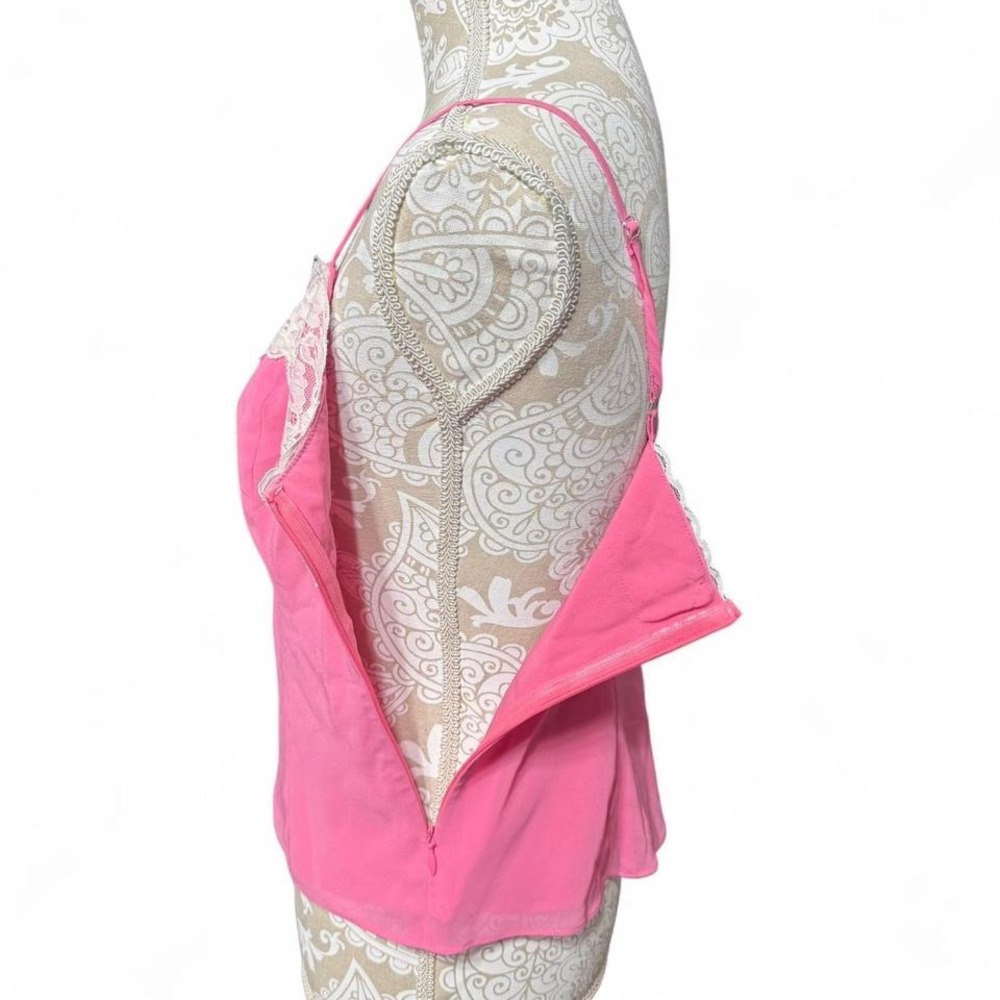Ann Taylor Loft Pink Cami Y2K Vibes Size 6P Coquette Lace Tank Top Romantic - Picture 3 of 6